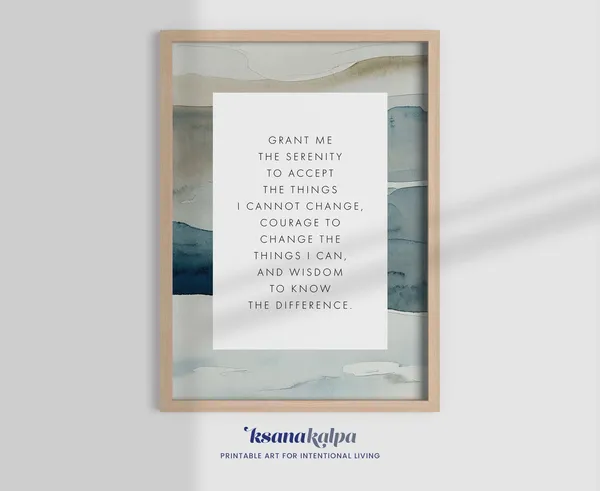 Serenity Prayer Non Religious Psychology Quote Art Print