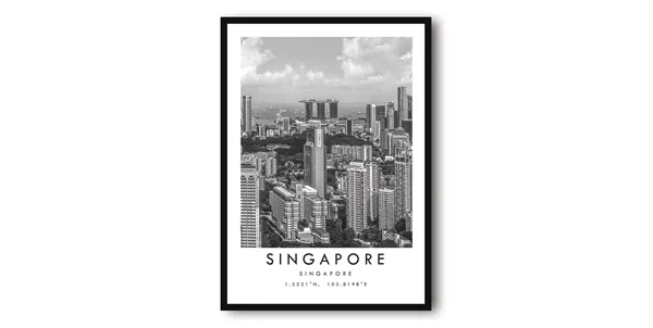 Singapore Travel Poster, Minimalist Travel Art Print