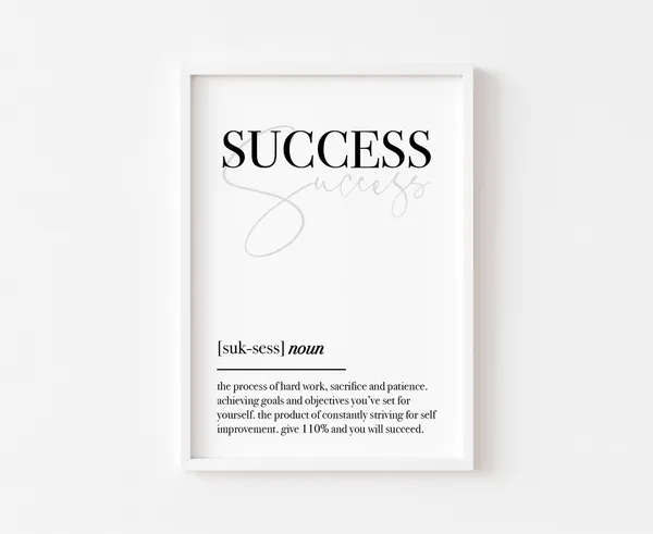 Success Motivational Typography Art Print