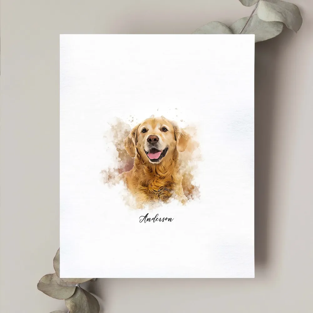 Mini Custom Pet Portrait, Pet Memorial Art Print - Image 2