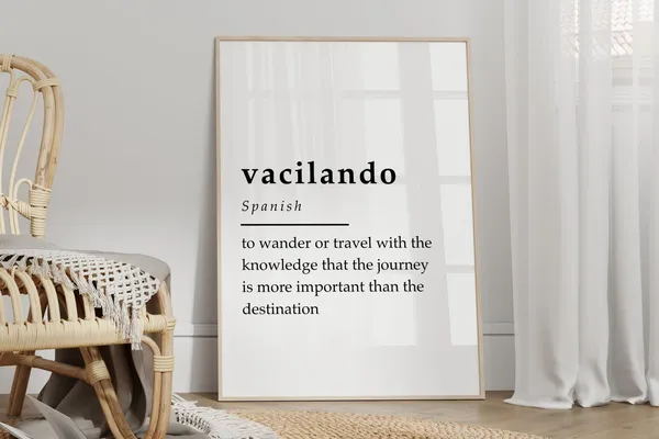 Vacilando Travel Definition Quote Art Print
