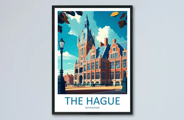 The Hague Travel Poster, Place Name Wall Decor