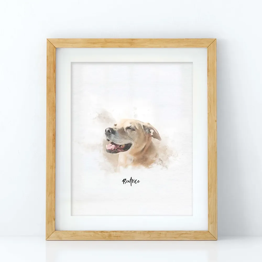 Mini Custom Pet Portrait, Pet Memorial Art Print - Image 4