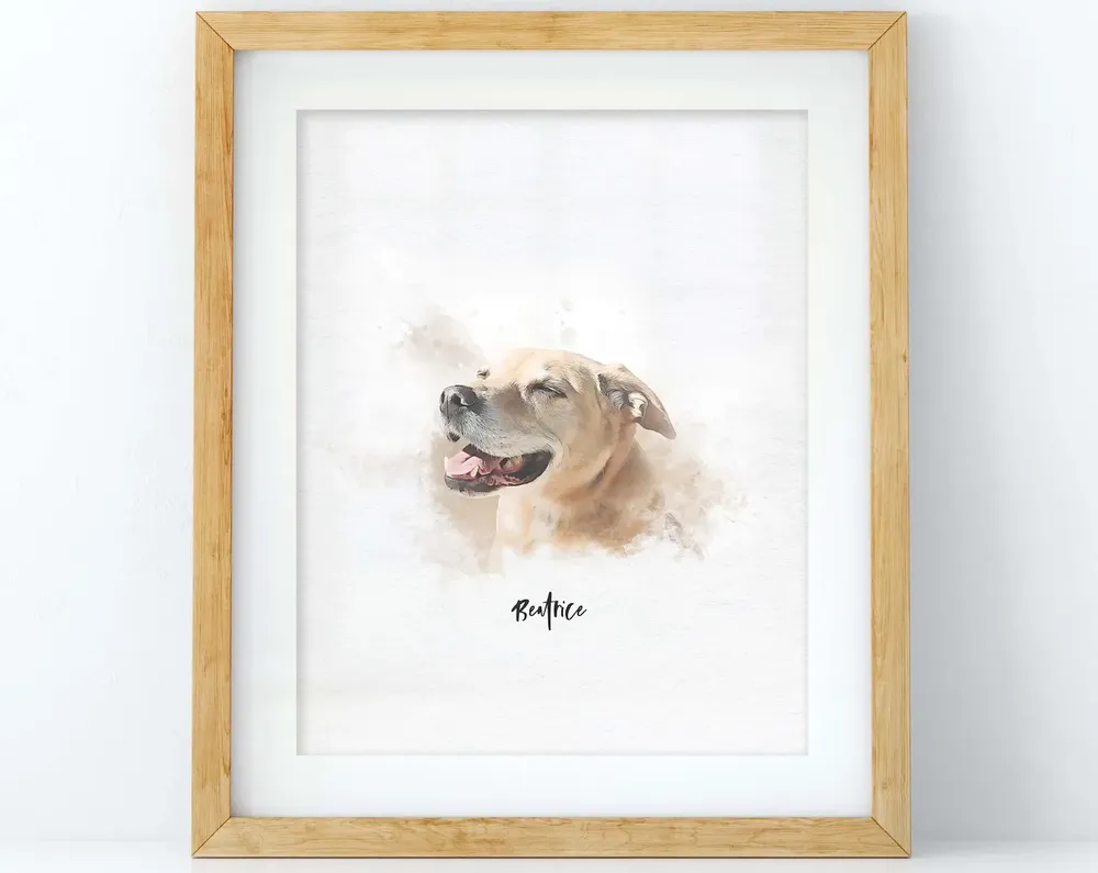 Mini Custom Pet Portrait, Pet Memorial Art Print