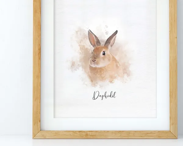 Mini Custom Pet Portrait, Pet Art Print