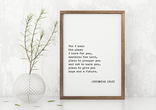 Jeremiah 29:11 Scripture Sign, Bible Verse Wall Art Print