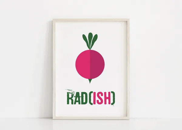 Radish Art, Minimalist Kitchen Poster Print