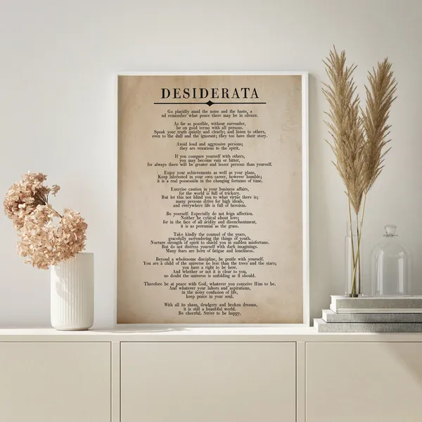 Desiderata Book Page Art Print, Max Ehrmann Poem