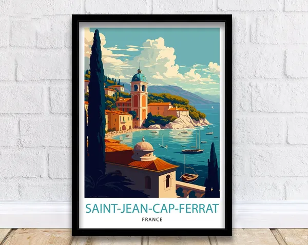 Saint Jean Cap Ferrat Travel Poster, French Riviera