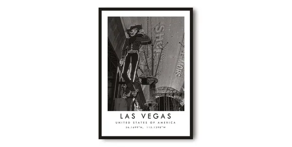 Las Vegas Black and White Travel Poster Art Print