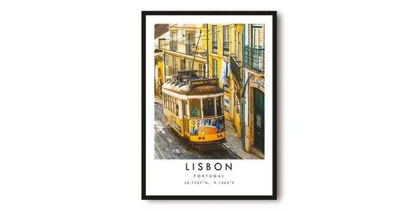 Lisbon Portugal Minimalist Travel Poster, Europe