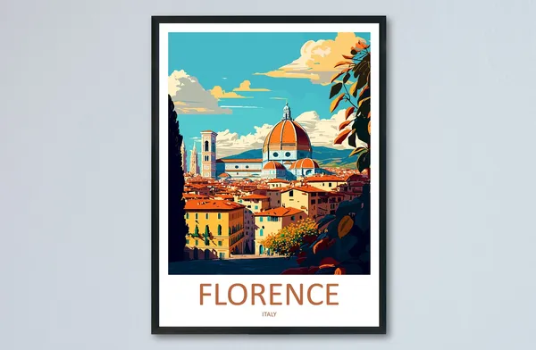 Florence Travel Poster, Florence Italy Wall Art