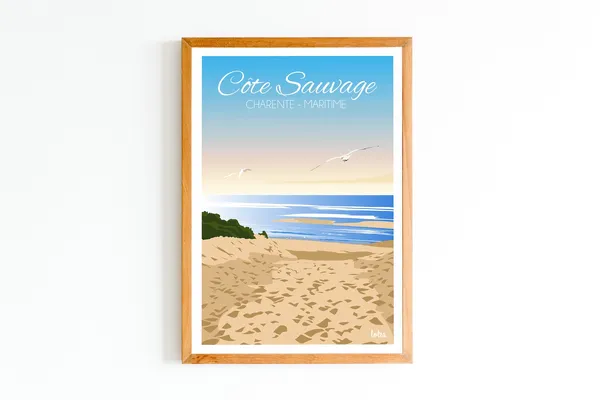 Wild Coast Vintage Travel Poster, Charente Maritime