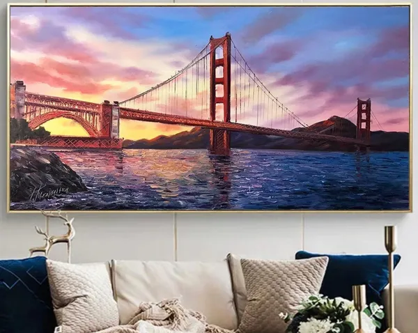 San Francisco Golden Gate Bridge Sunset Poster Print
