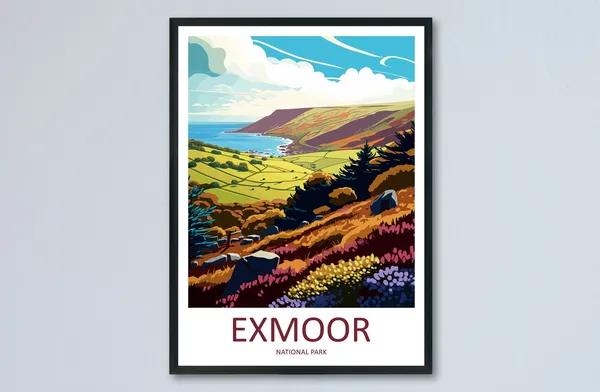 Exmoor Travel Poster, National Park Wall Art