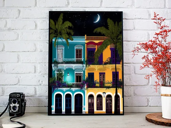 Puerto Rico San Juan Night Landscape, Starry Sky Art Print
