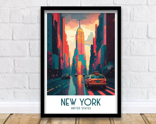 New York Travel Poster, NYC Illustration