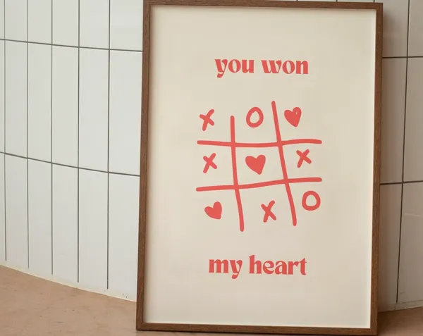 You Won My Heart Print, Minimalist Valentine Decor