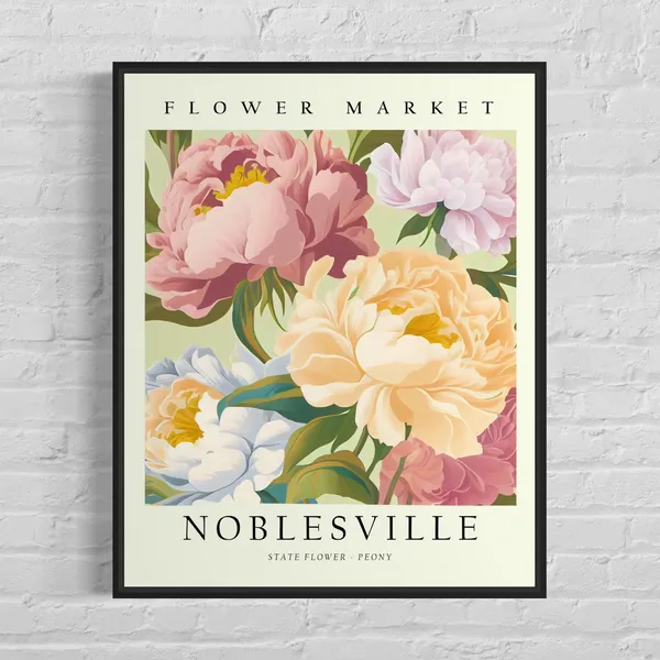 Noblesville Flower Market Peony Art Print