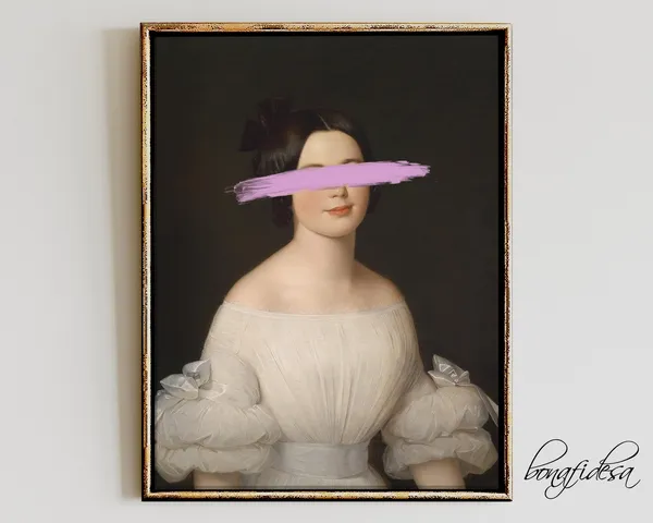 Altered Portrait Art Print, Eclectic Vintage Baroque