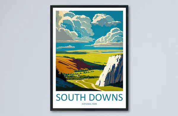 South Downs Travel Poster, National Park Wall Art