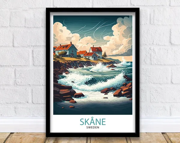 Skane Sweden Travel Poster, Wall Decor