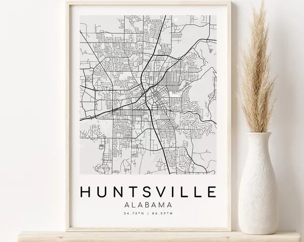 Huntsville Alabama City Map Personalized Art Print