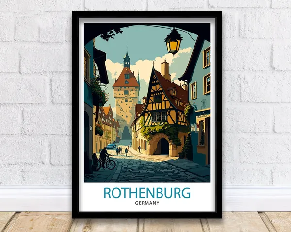 Rothenburg Vintage Travel Poster, Germany