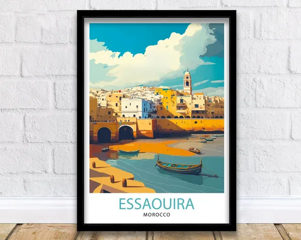 Essaouira Morocco Travel Poster, World Cultural Art