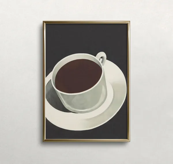 Black Coffee Vintage Kitchen Wall Decor Art Print