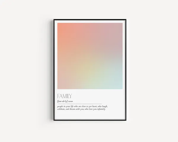 Family Definition Outline Typography Poster