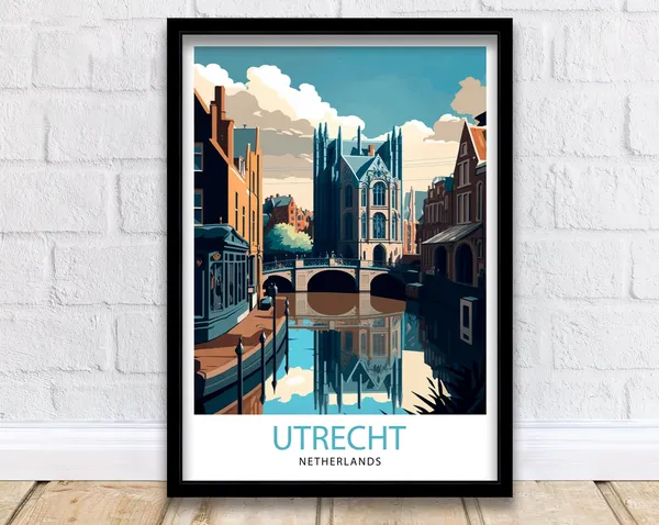 Utrecht Netherlands Travel Poster, Home Decor Print