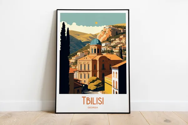 Tbilisi Travel Poster, Georgia Home Decor