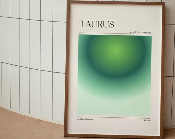 Taurus Zodiac Aura Gradient Poster, Astrology Art