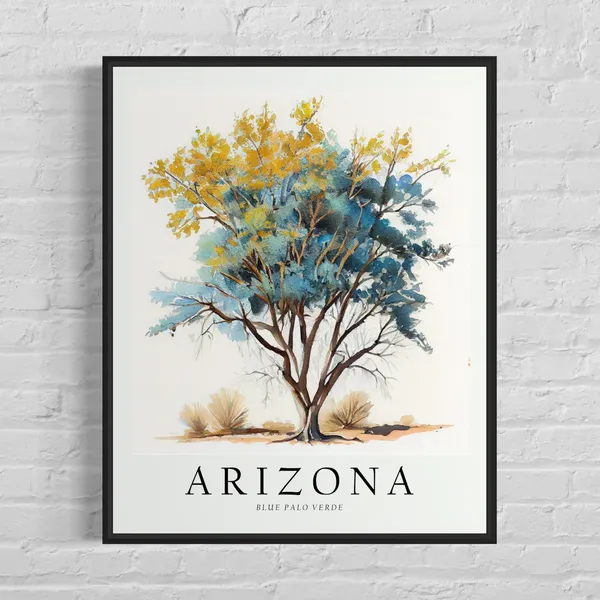 Arizona Blue Palo Verde Tree Art Print