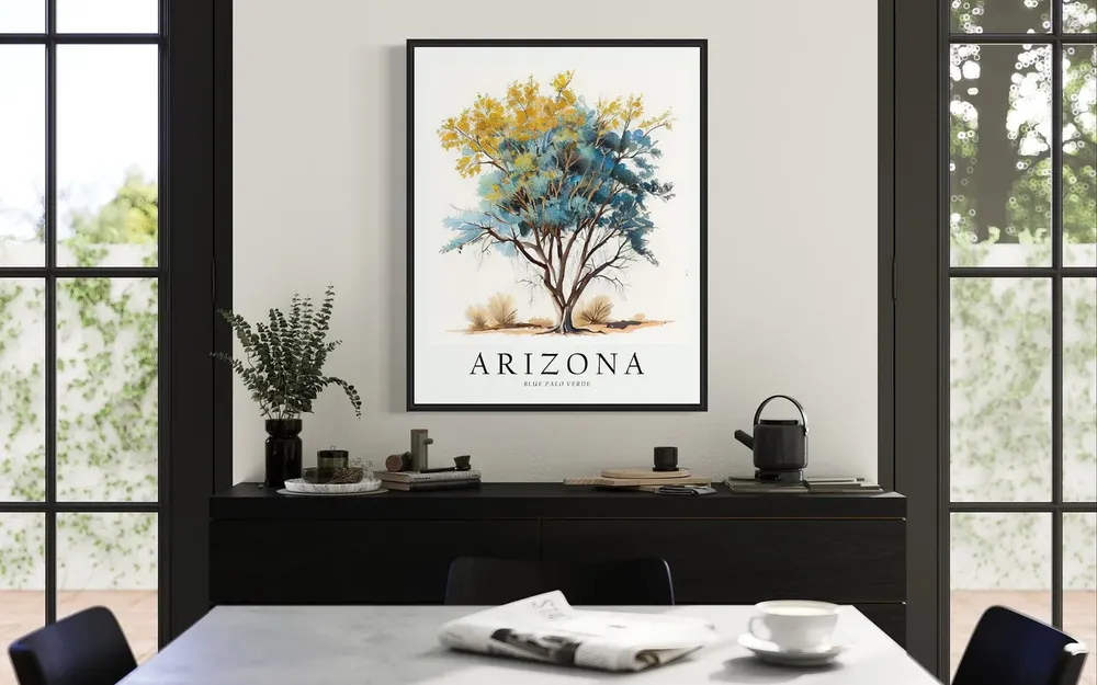 Arizona Blue Palo Verde Tree Art Print - Image 3