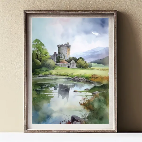 Ireland Watercolor Art Print, Travel Poster