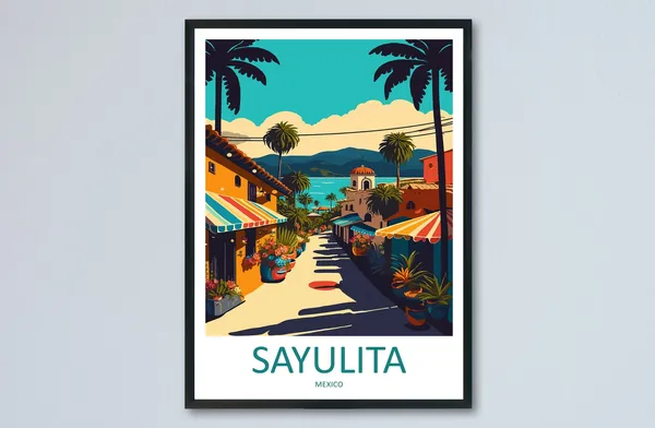 Sayulita Travel Poster, Mexico Wall Art