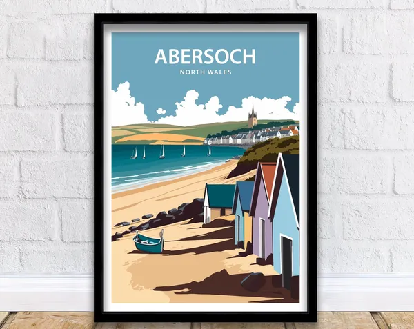 Abersoch Travel Poster, North Wales Home Decor