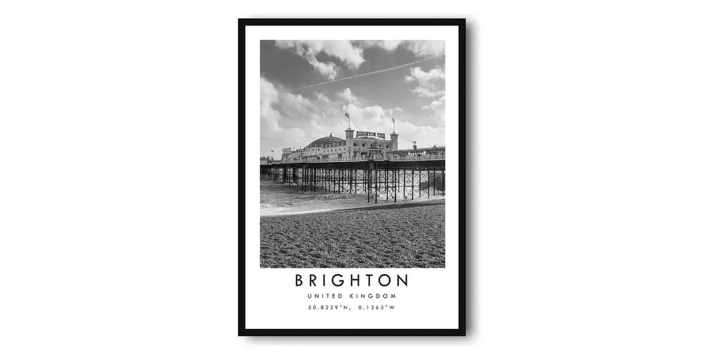Pier Print, Black And White Travel Poster