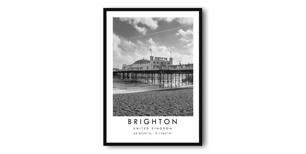 Pier Print, Black And White Travel Poster