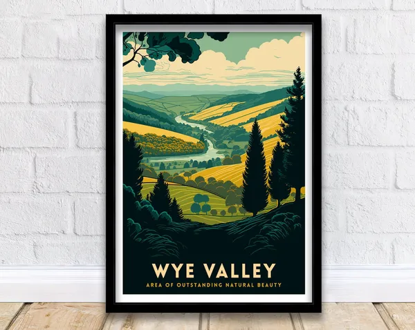 Wye Valley Travel Poster, Wye Valley Home Decor