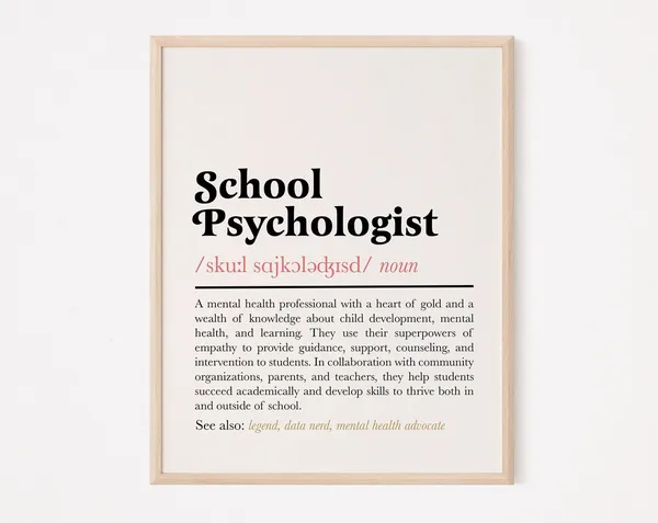 School Psychologist Definition Quote, Psychology Poster
