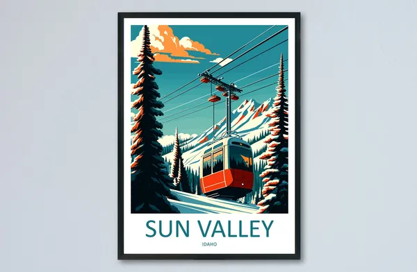Sun Valley Travel Poster, Skiing Wall Art