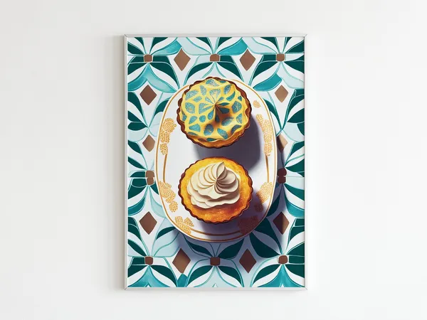 Cupcake Dessert Wall Art, Kitchen Baking Decor
