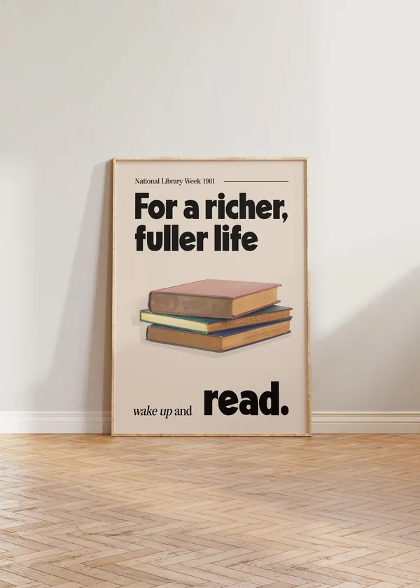 National Library Week Vintage Retro Poster Print