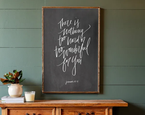 Jeremiah 32:17 Hand Lettered Sign Wall Art Print
