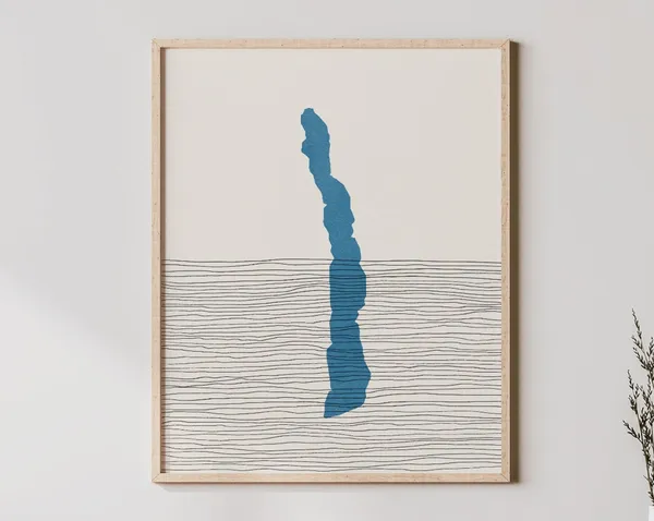 Torch Lake Boho Art Print, Michigan Lakehouse Decor