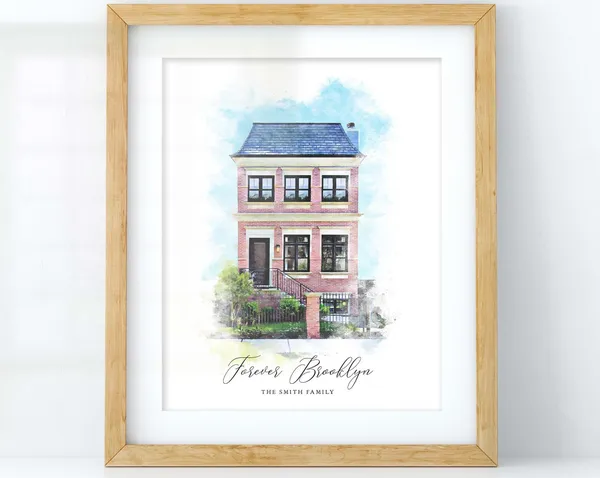 Custom House Portrait - Watercolor Style
