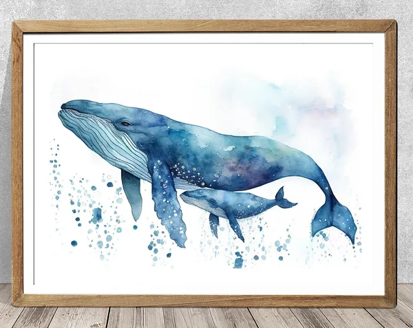 Humpback Whale - Watercolor Art